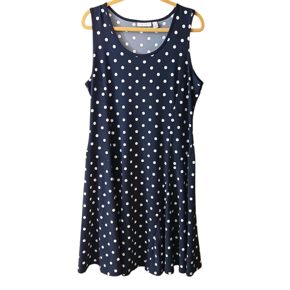 Susan Graver Blue and White Sleeveless Sundress - Picture 1 of 7